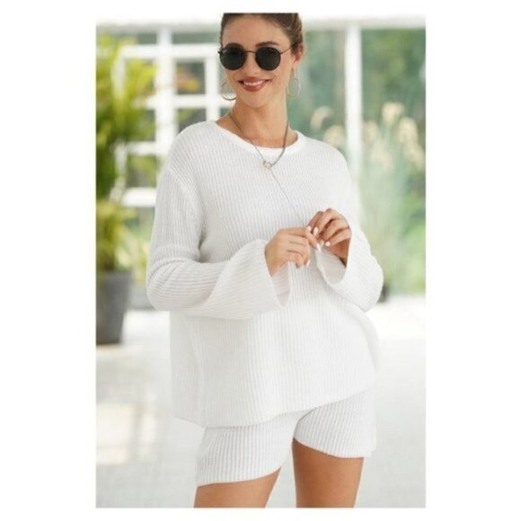 🆕 Lounge Set - Lined Knit Comfy 2-piece Sweater Set NEW! - Picture 3 of 5